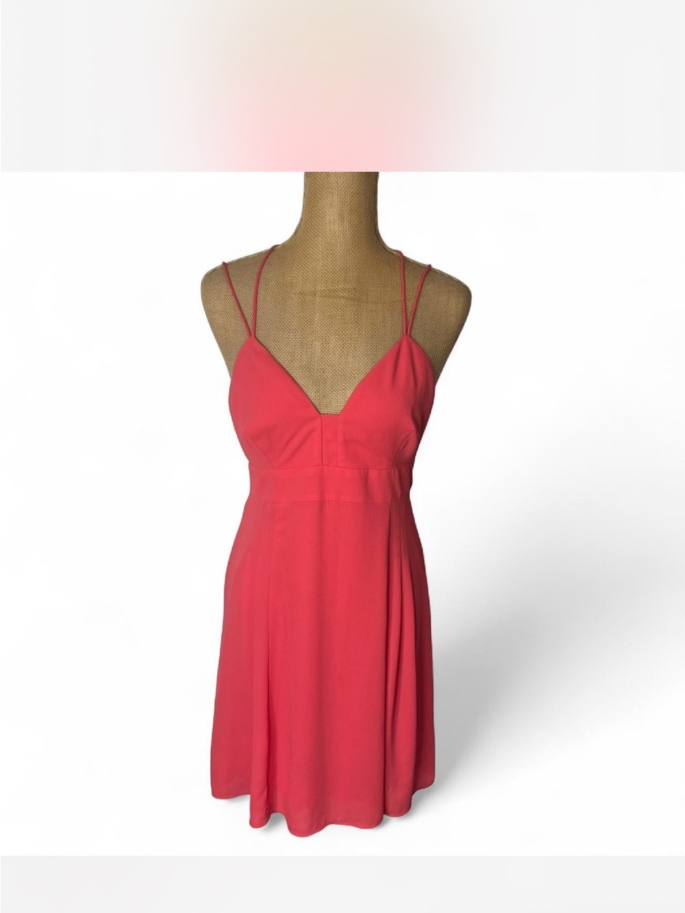 Express Coral Pink Strappy Mini Dress